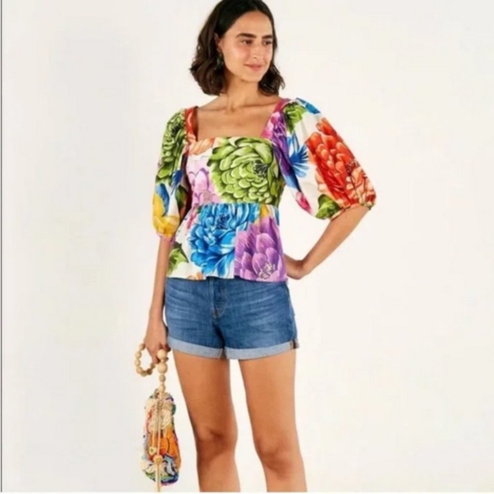 NWOT FARM Rio Rainbow Chita Top